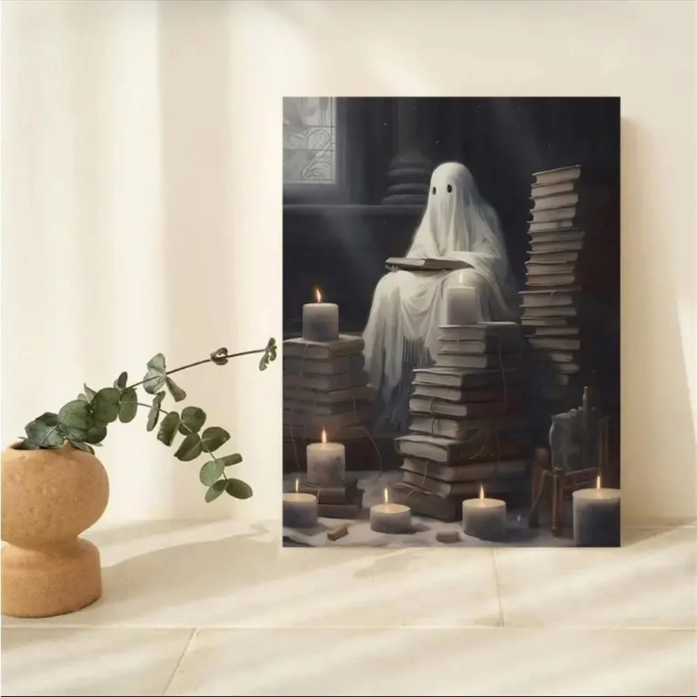 Canvas Poster Printed Painting The‎ Ghost Reading By The Window Unframed 40x60cm